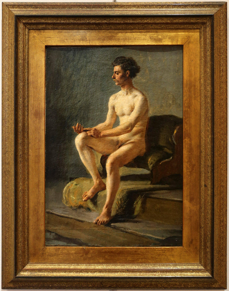 Academy nude by Angelo Dall'Oca Bianca — Oil Painting Reproduction