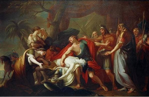Achilles Lamenting the Death of Patroclus by Gavin Hamilton — Oil Painting Reproduction