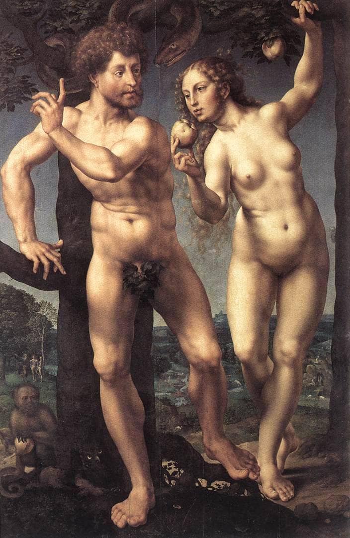 Adam and Eve in Paradise by Mabuse — Oil Painting Reproduction