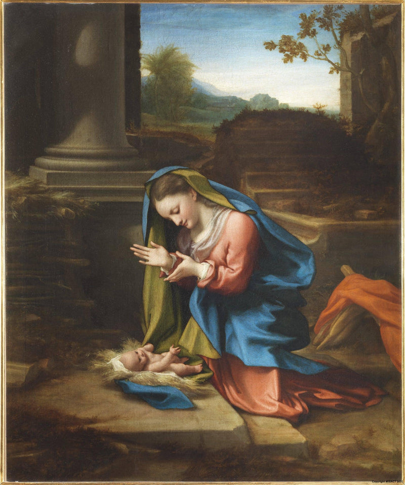 Adoration of the Child by Correggio — Oil Painting Reproduction