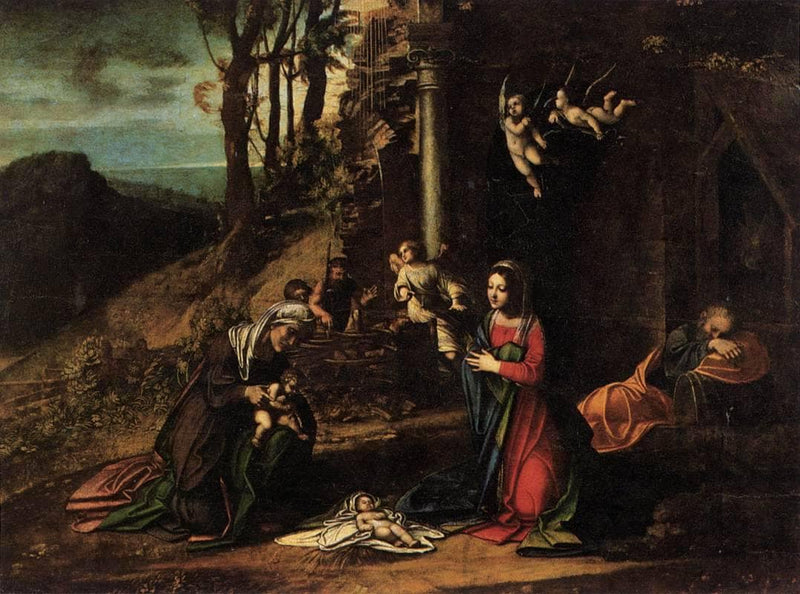 Adoration of the Christ Child by Correggio — Oil Painting Reproduction