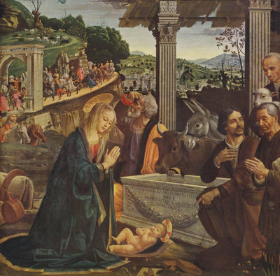 Adoration of the Shepherds in kitchen