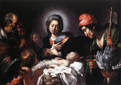 Adoration of the Shepherds in modern living room