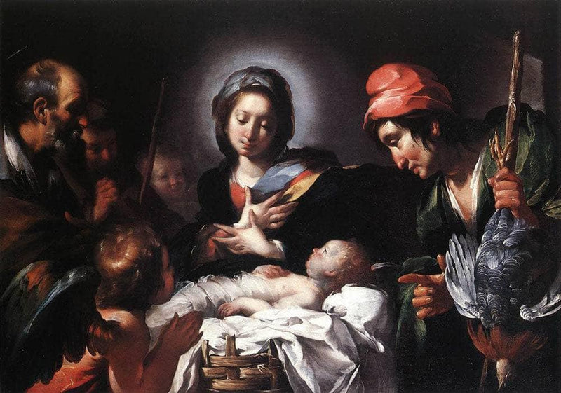 Adoration of the Shepherds by Bernardo Strozzi — Oil Painting Reproduction