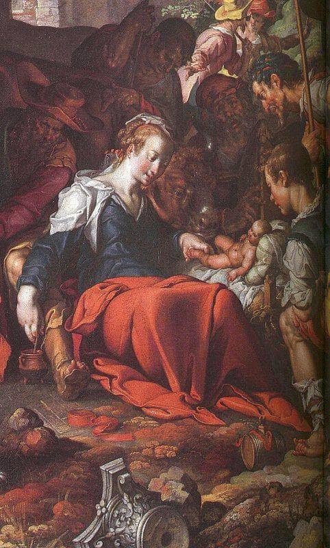 Adoration of the Shepherds (detail) by Joachim Wtewael — Oil Painting Reproduction
