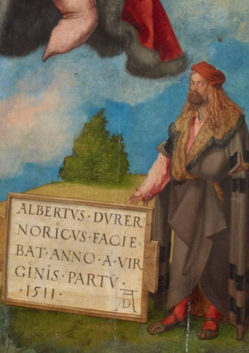 Adoration of the Trinity (Landauer Altarpiece, detail, supposed self-portrait) by Albrecht Durer — Oil Painting Reproduction