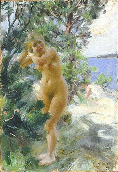After the bath by Anders Zorn — Oil Painting Reproduction
