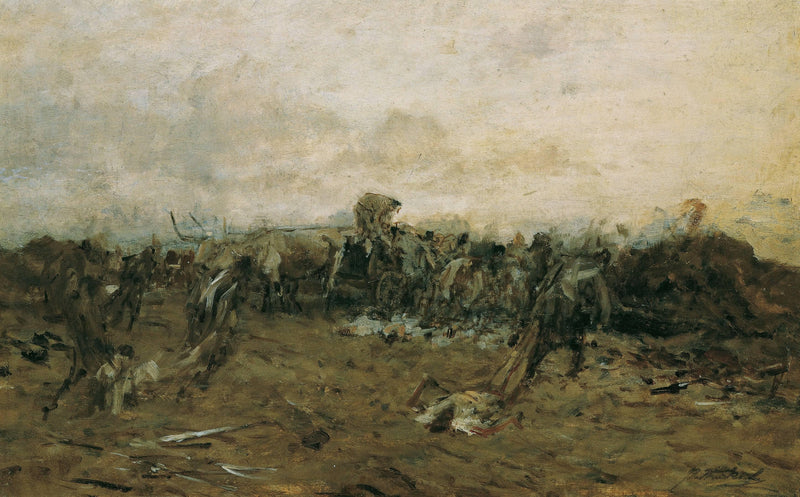 After the battle by August von Pettenkofen — Oil Painting Reproduction