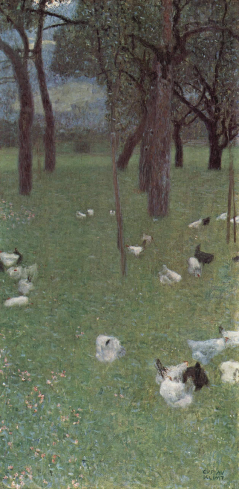 After the Rain (Garden with Chickens in St. Agatha) by Gustav Klimt, Oil Painting Reproduction
