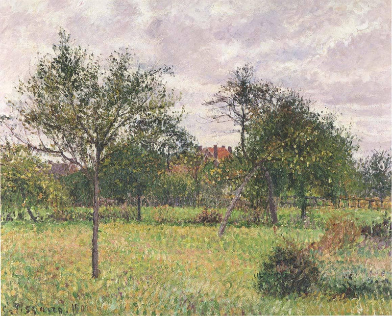 Afternoon in Eragny grey weather by Camille Pissarro — Oil Painting Reproduction