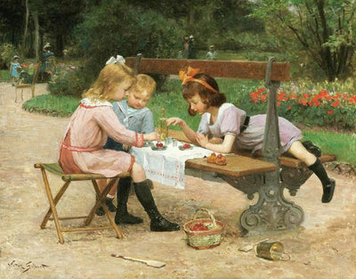 Afternoon tea in the public garden in living room