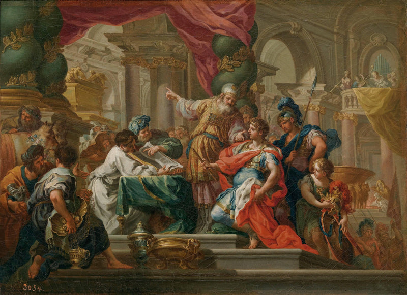 Alexander the Great in the Temple of Jerusalem by Sebastiano Conca — Oil Painting Reproduction