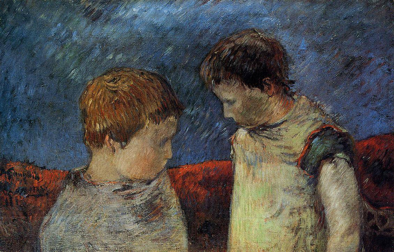 Aline Gauguin and one of her brothers by Paul Gauguin — Oil Painting Reproduction