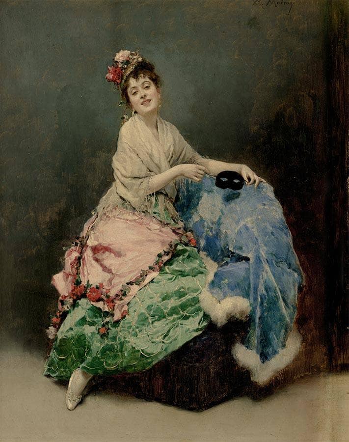 Aline with a Mask by Raimundo de Madrazo — Oil Painting Reproduction