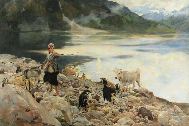 Alleghe Lake by Ettore Tito — Oil Painting Reproduction