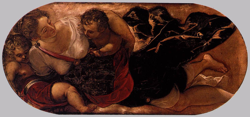Allegory of the Scuola della Carità by Tintoretto, Oil Painting Reproduction