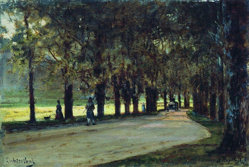 Alley in the park, Liechtenstein by Alexey Bogolyubov — Oil Painting Reproduction