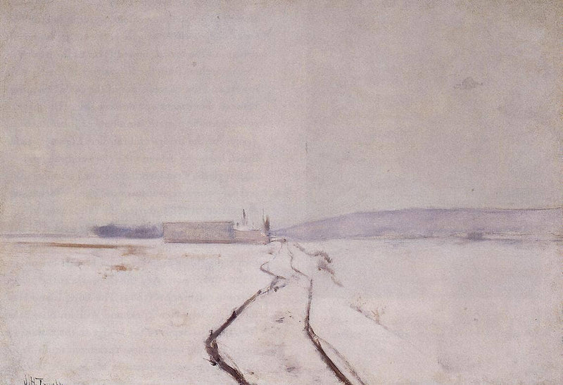 Along the River, Winter by John Henry Twachtman — Oil Painting Reproduction