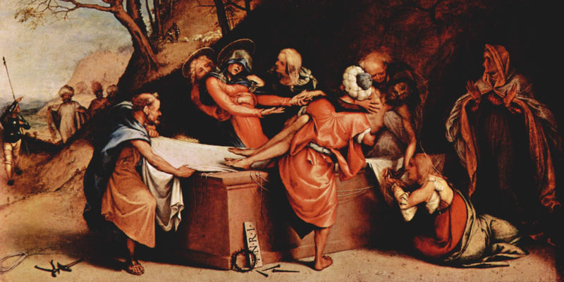 Altar polyptych of San Bartolomeo, Bergamo, foot plate: Entombment by Lorenzo Lotto, Oil Painting Reproduction