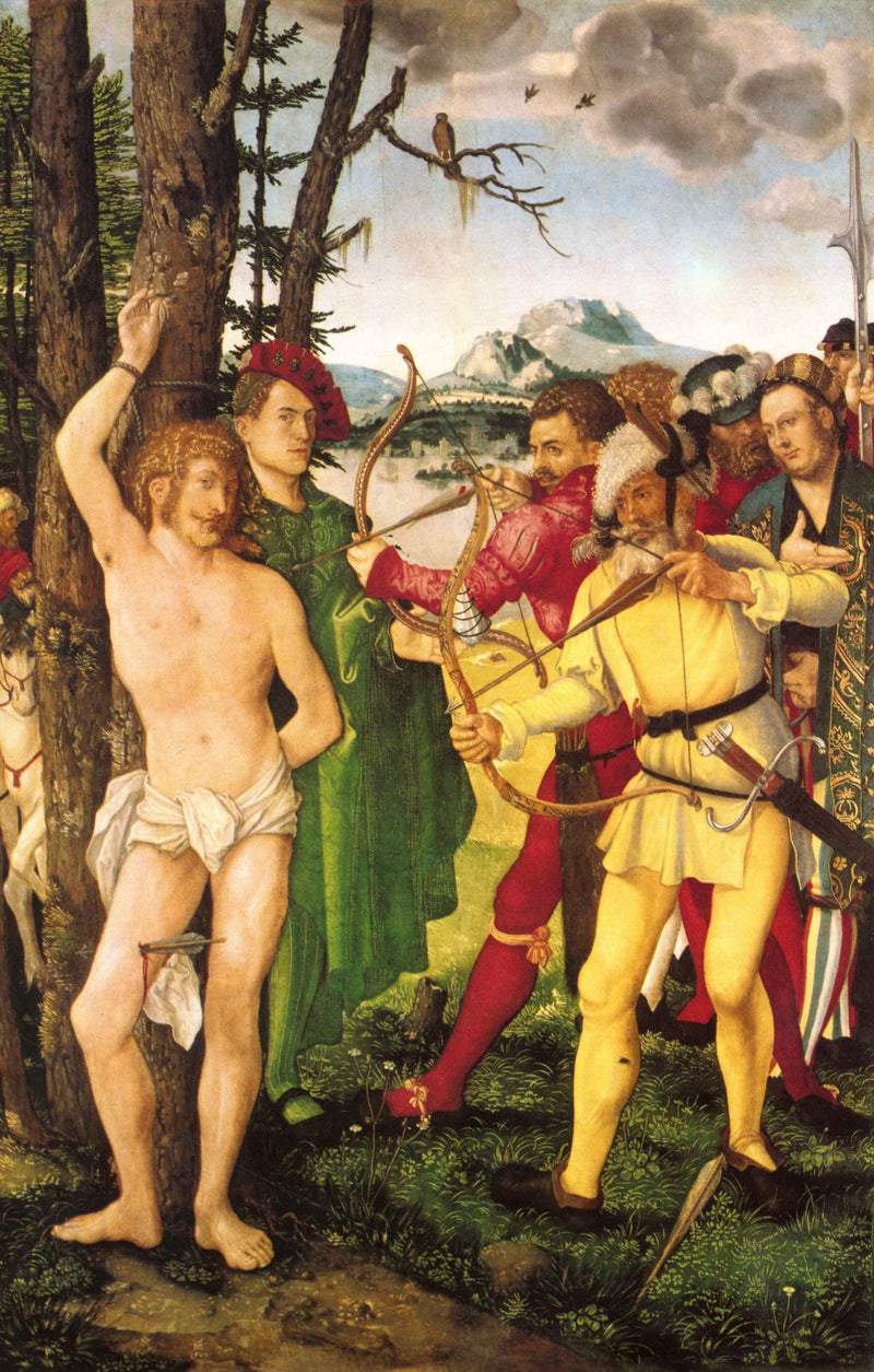 Altarpiece with The Martyrdom of St. Sebastian by Hans Baldung — Oil Painting Reproduction