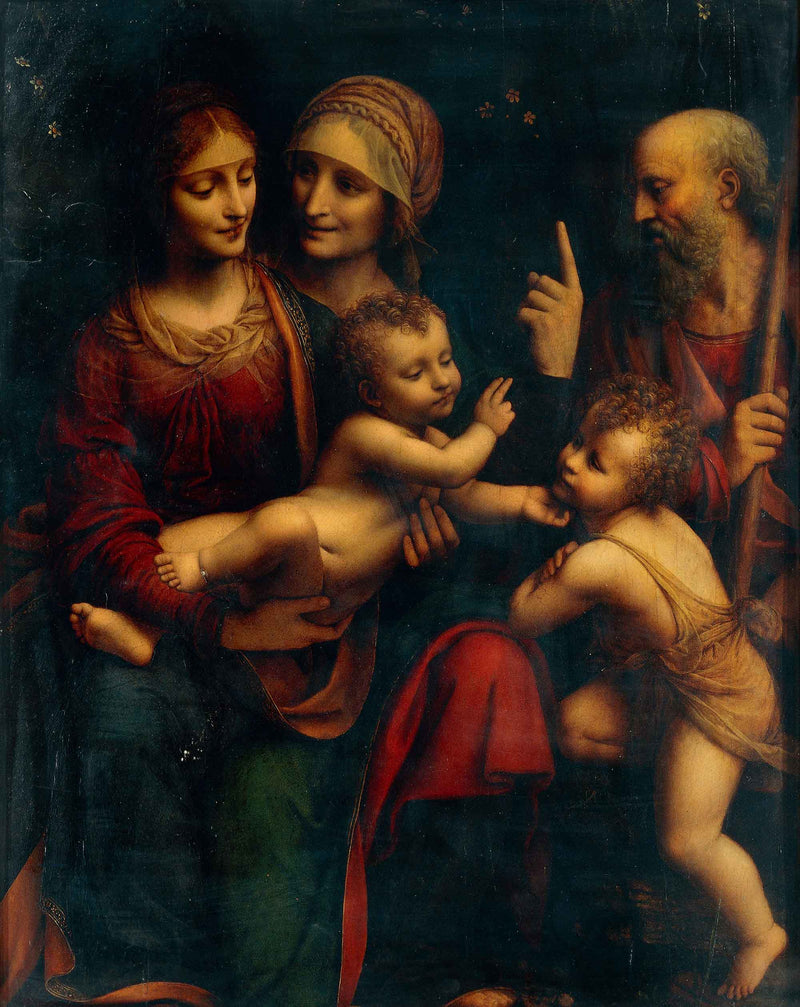 The Holy Family with Saints Anne and John by Bernardino Luini — Oil Painting Reproduction