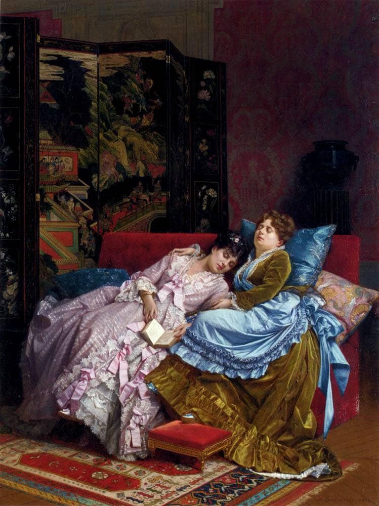 An Afternoon Idyll by Auguste Toulmouche — Oil Painting Reproduction