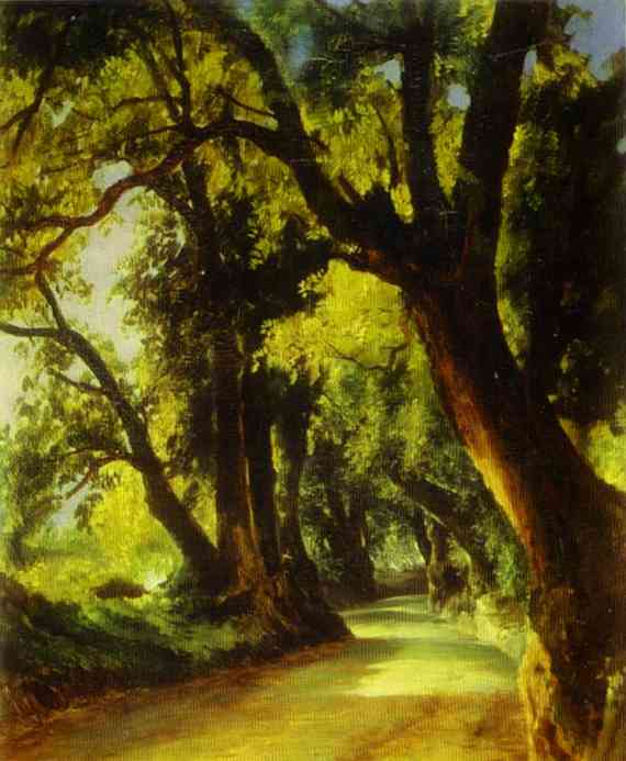 An Alley in Albano by Mikhail Lebedev — Oil Painting Reproduction