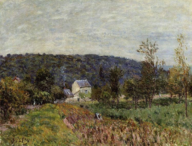An Autumn Evening near Paris by Alfred Sisley — Oil Painting Reproduction
