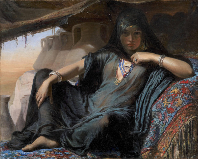 An Egyptian pot seller at Gizeh by Elisabeth Jerichau-Baumann — Oil Painting Reproduction