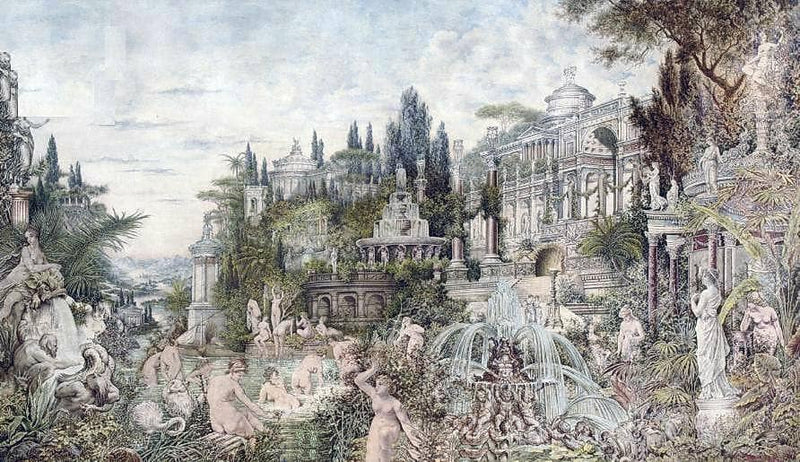 An Enchanted Garden by Wilhelm Kotarbinski — Oil Painting Reproduction
