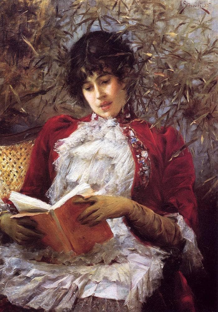 An Enthralling Novel by Julius LeBlanc Stewart — Oil Painting Reproduction