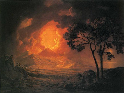An Eruption of Mount Vesuvius, with the Procession of St. Januariu'-s Head in dining room