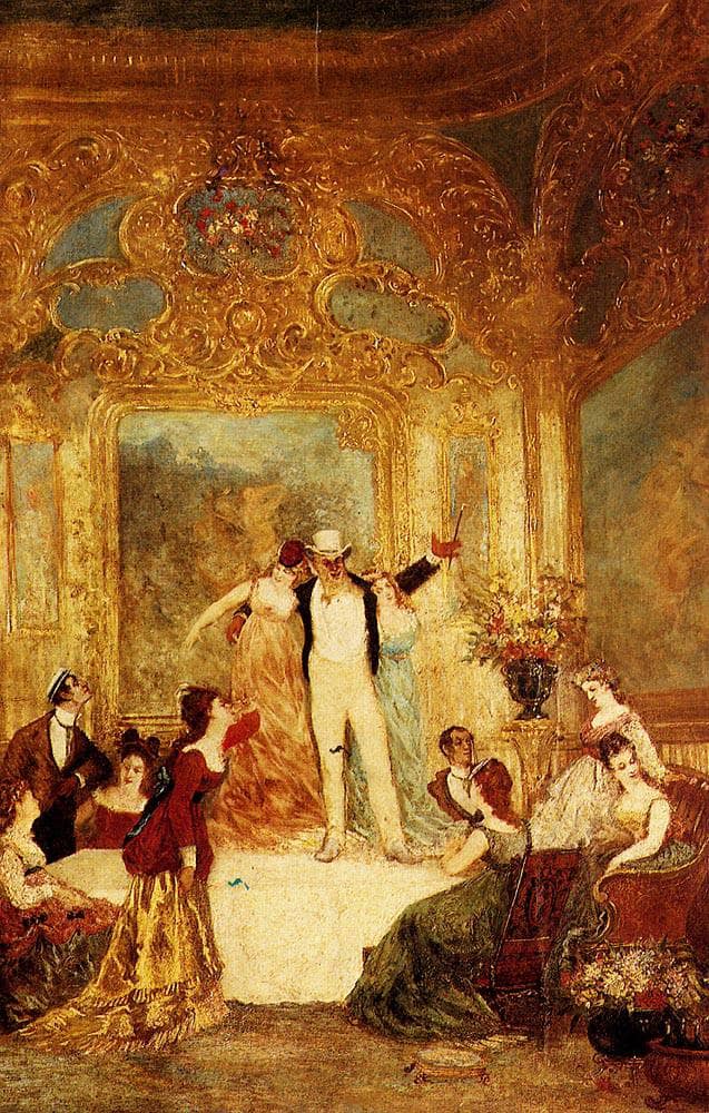 An evening at the Paiva by Adolphe Joseph Thomas Monticelli — Oil Painting Reproduction