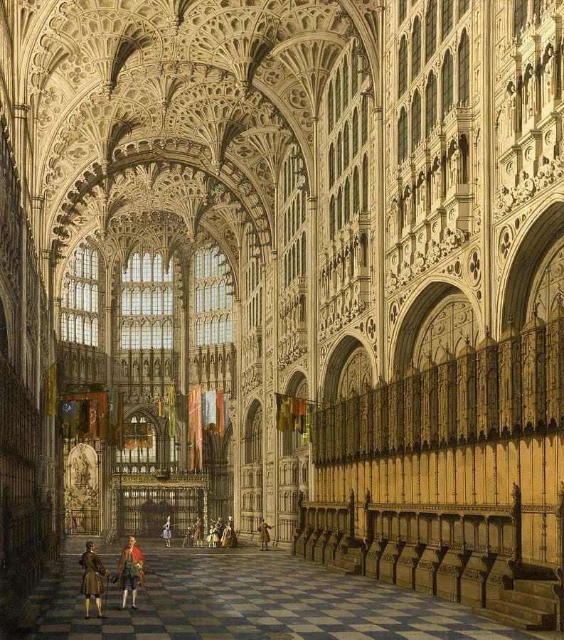 An Interior View of the Henry VII Chapel Westminster Abbey by Canaletto — Oil Painting Reproduction