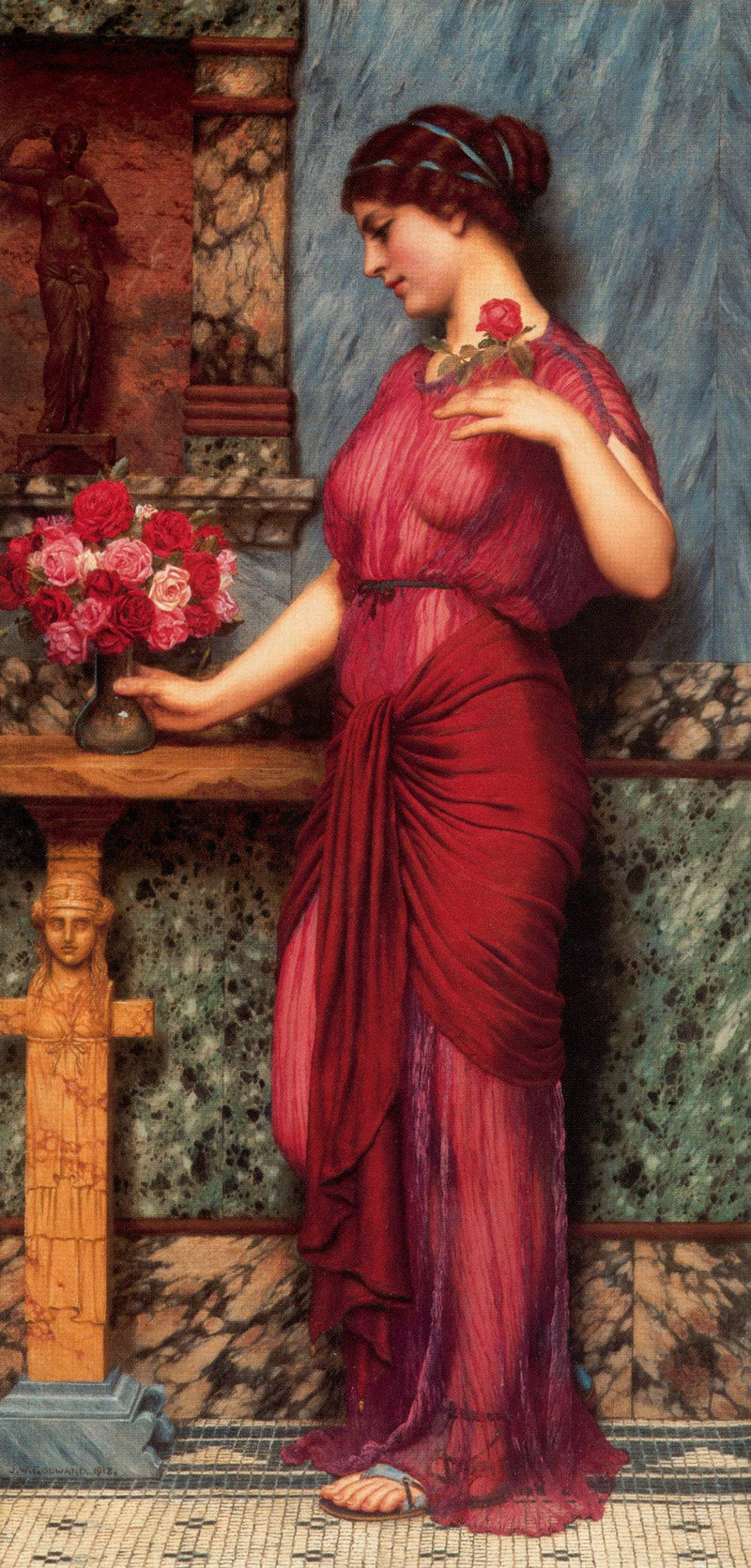 An Offering to Venus by John William Godward, Oil Painting Reproduction