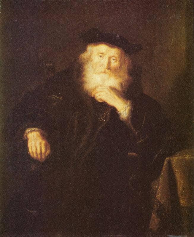An Old Man Thinking by Salomon Koninck — Oil Painting Reproduction