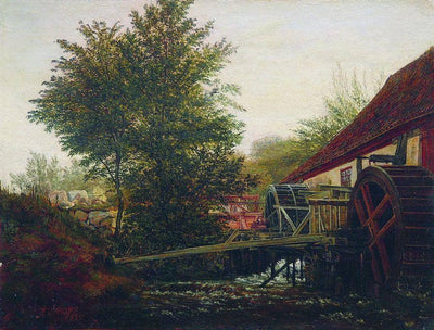 An old mill in master bedroom