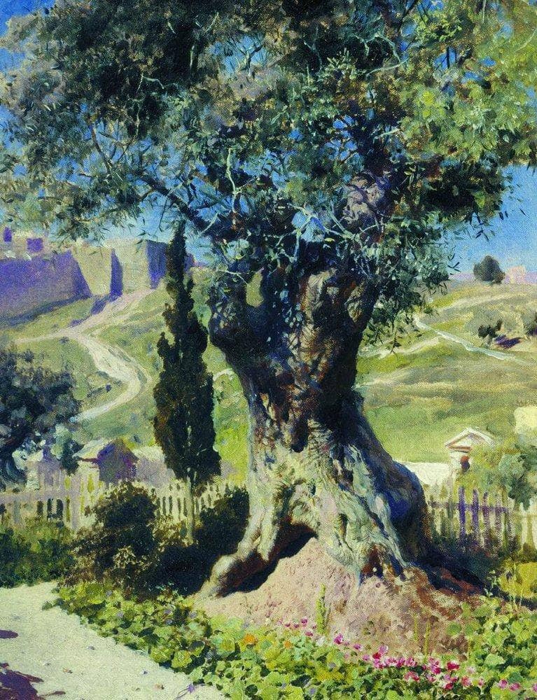 An Olive Tree in the Garden of Gethsemane by Vasily Polenov — Oil Painting Reproduction
