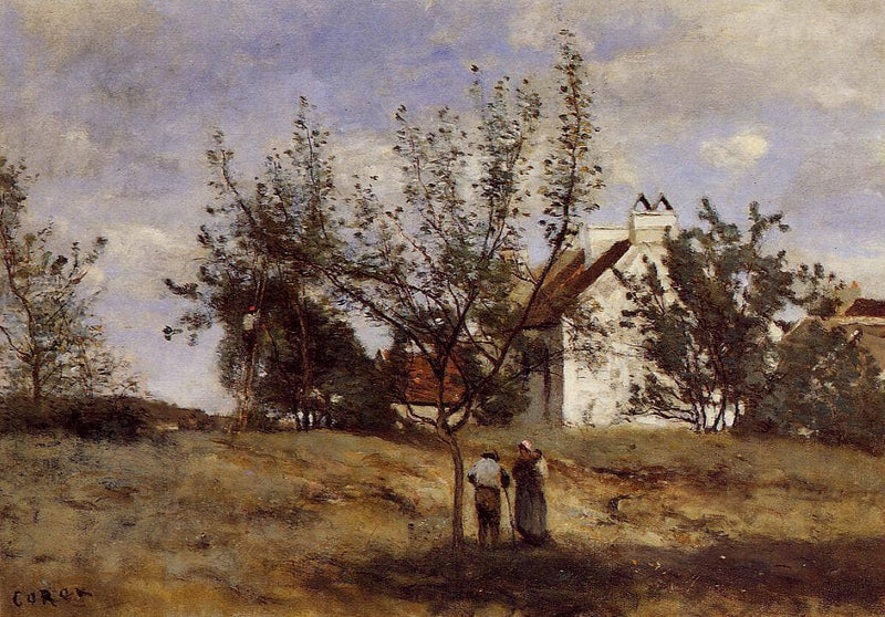 An Orchard at Harvest Time by Camille Corot — Oil Painting Reproduction