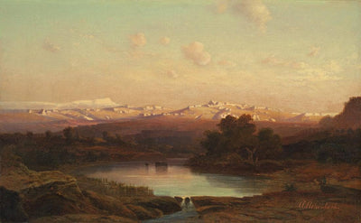 Italian landscape at twilight in bedroom