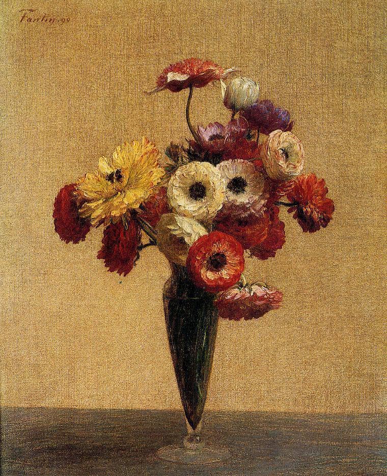 Anemones and Buttercups by Henri Fantin-Latour — Oil Painting Reproduction