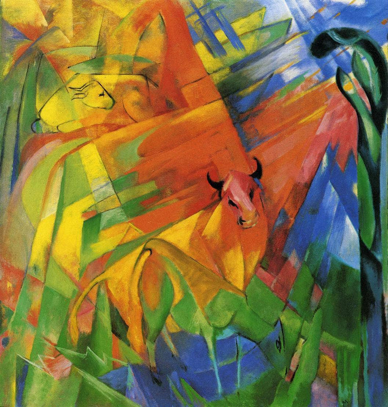 Animals in a Landscape by Franz Marc — Oil Painting Reproduction