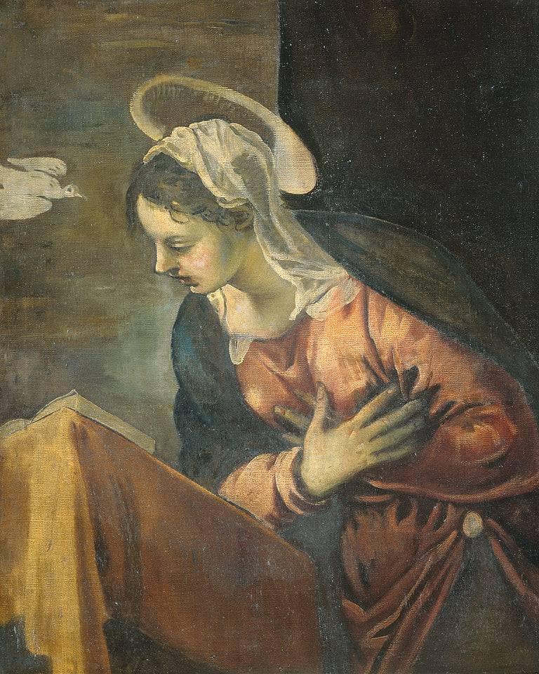 Annunciation, Maria by Tintoretto — Oil Painting Reproduction