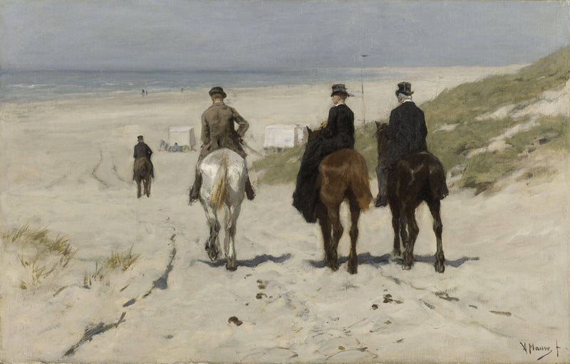 Morning Ride on the Beach by Anton Mauve — Oil Painting Reproduction