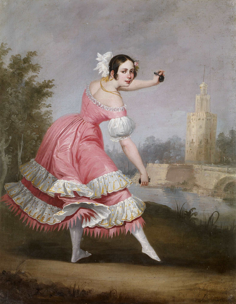 A Bolero dancer by Antonio Cabral Bejarano — Oil Painting Reproduction