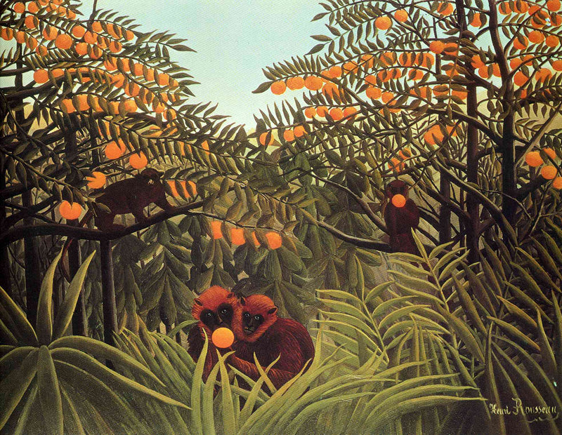 Apes in the Orange Grove by Henri Rousseau — Oil Painting Reproduction