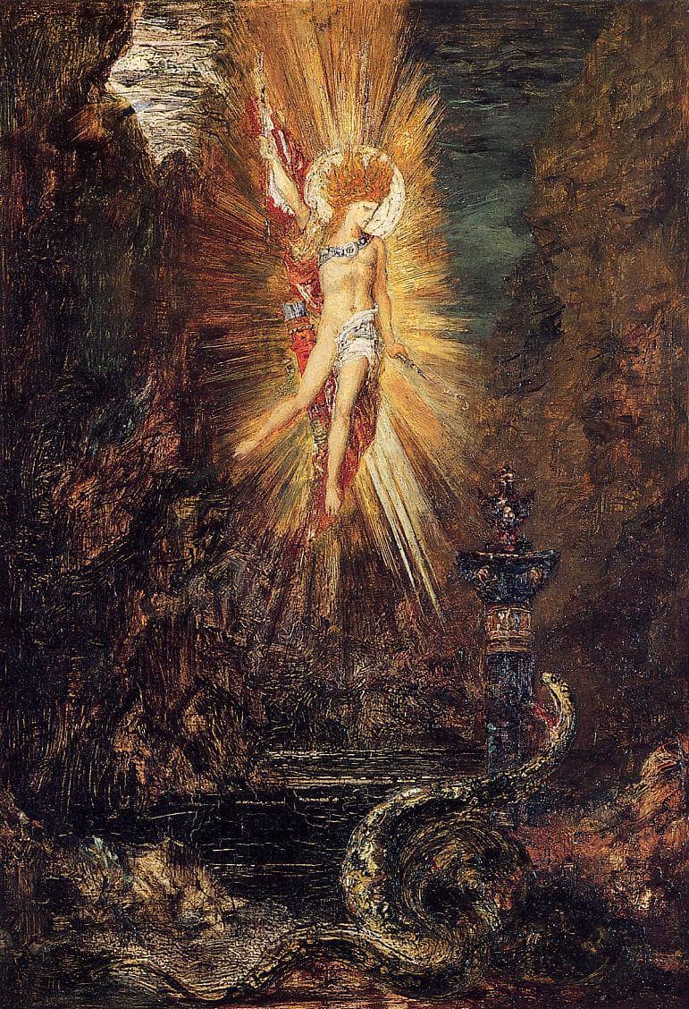 Apollo Vanquishing the Serpent Python by Gustave Moreau — Oil Painting Reproduction