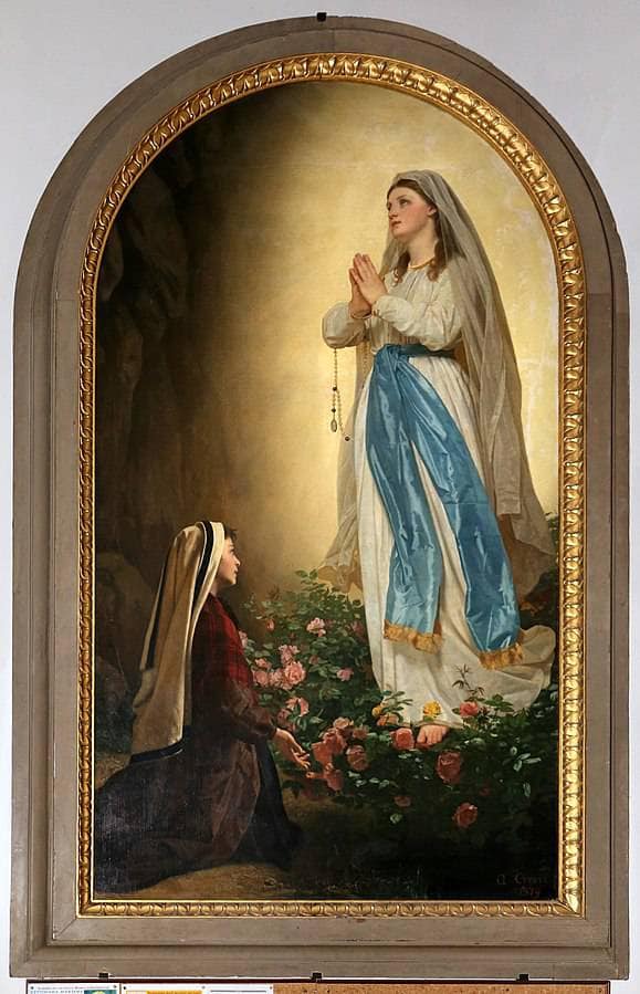 Apparition of the madonna to bernadette of lourdes by Antonio Ciseri — Oil Painting Reproduction