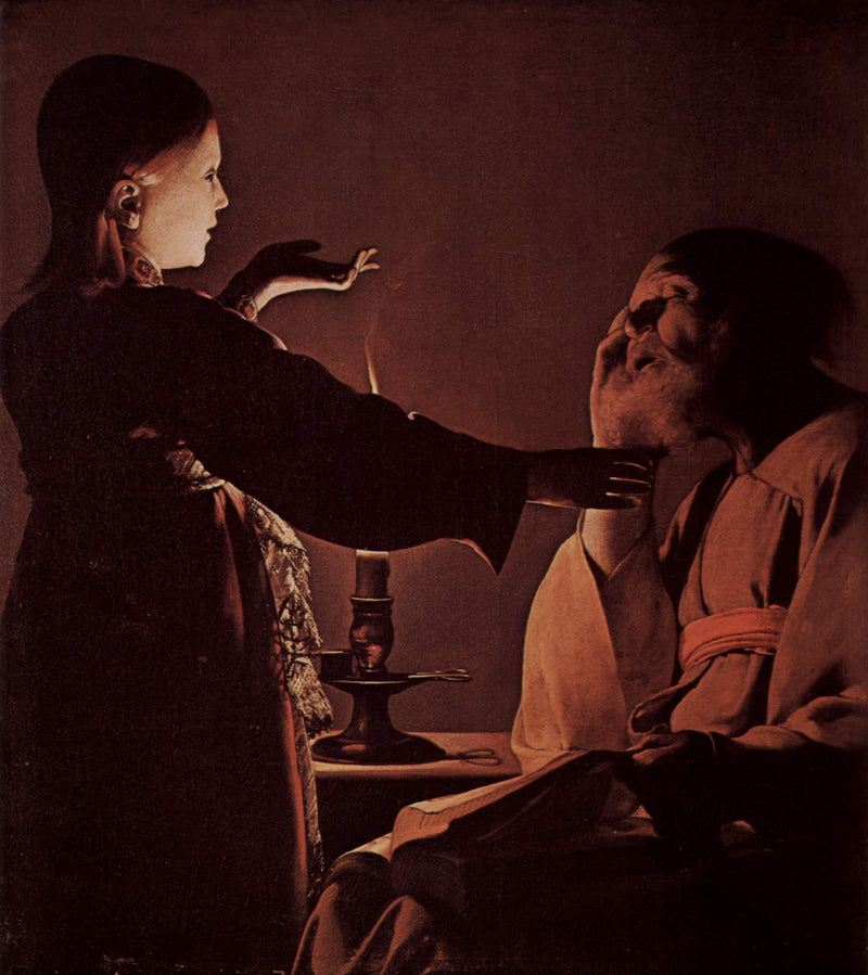 Appearance of Angel to St. Joseph, also called The Song of St. Joseph by Georges de la Tour — Oil Painting Reproduction