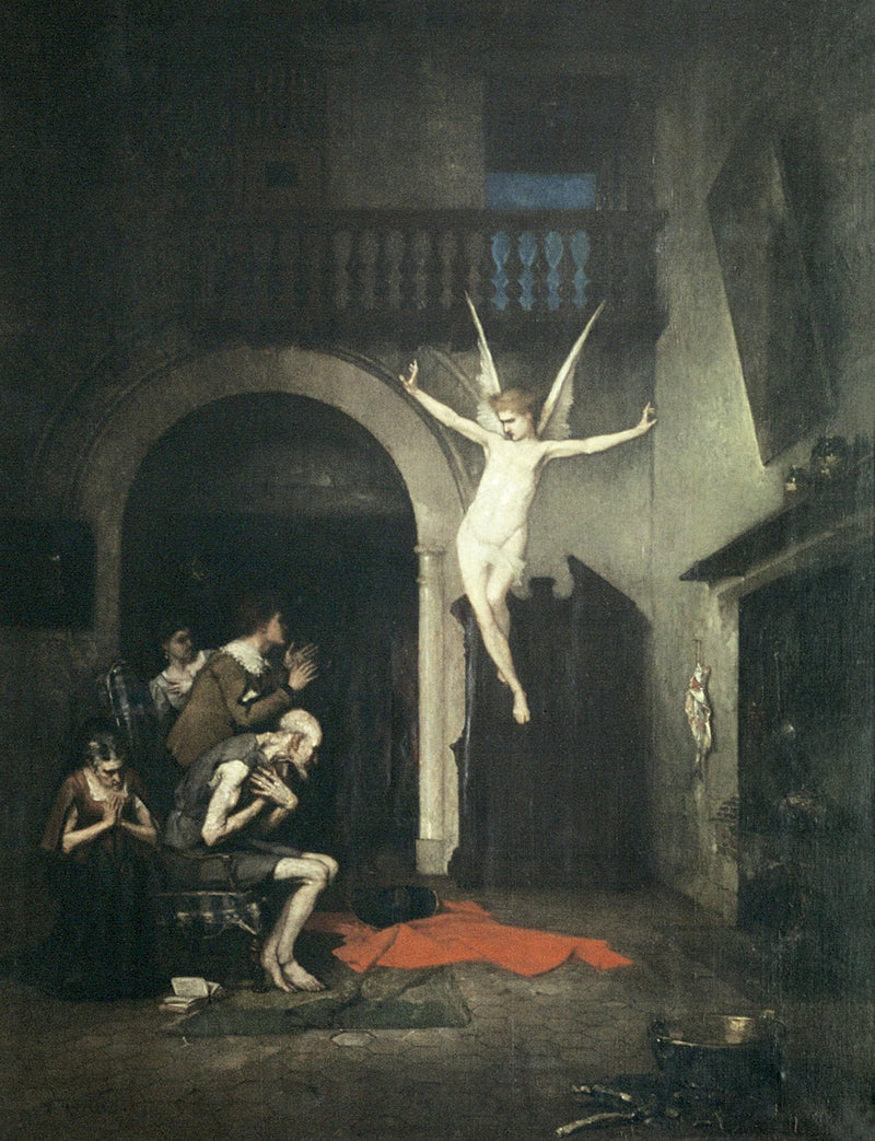 Appearance of the Angel to the Family of Tobías by Ignacio Merino — Oil Painting Reproduction